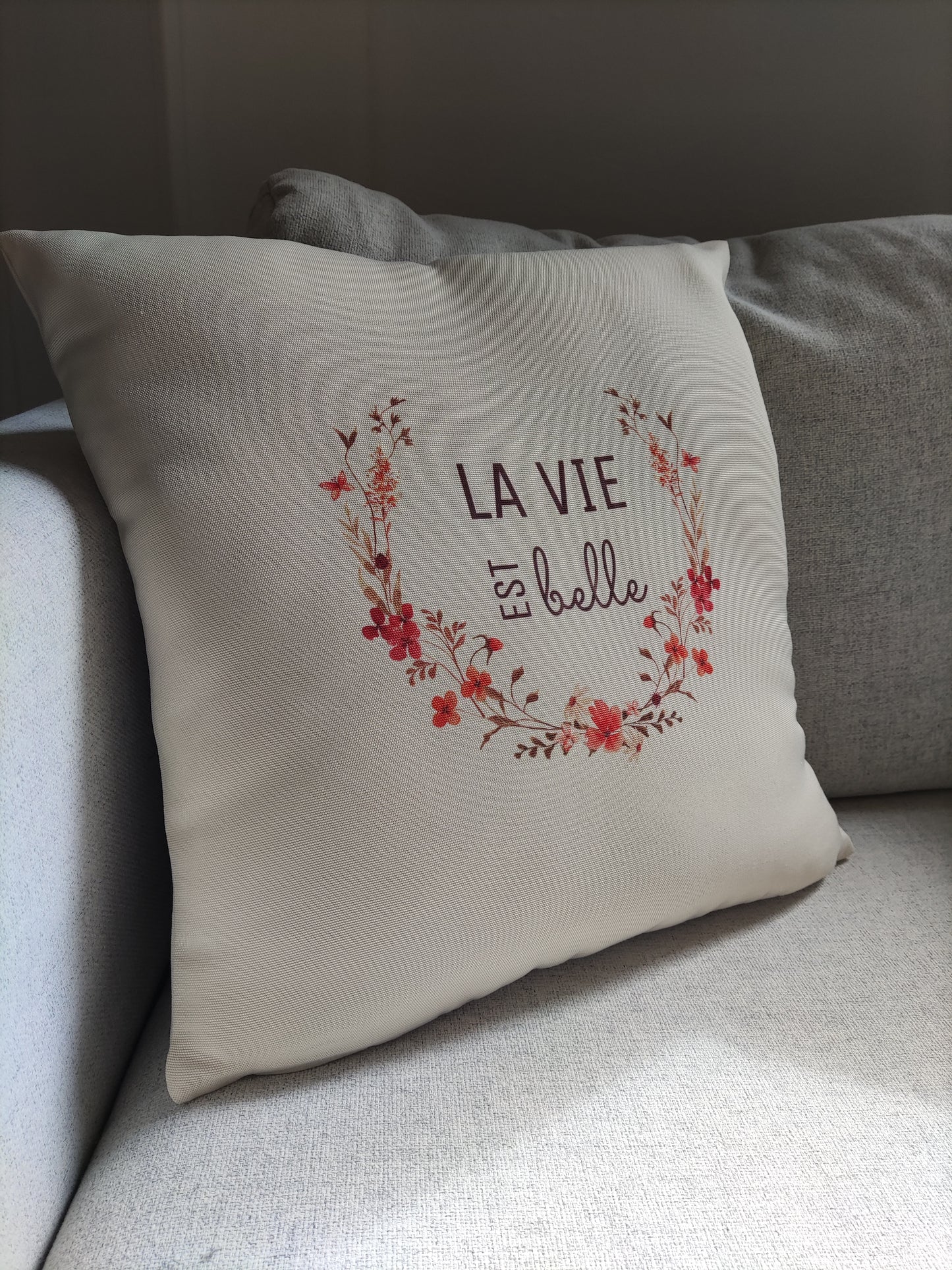 Housse de Coussin - La vie est belle