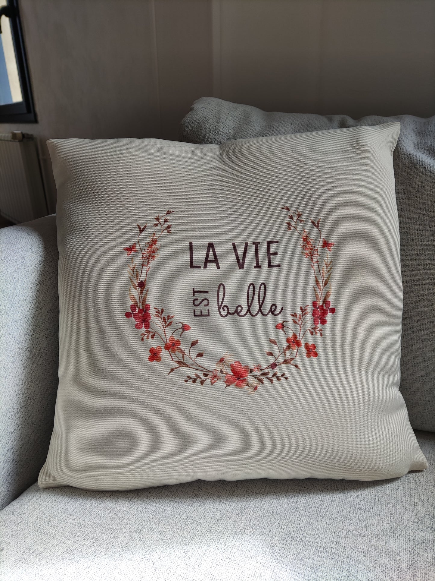 Housse de Coussin - La vie est belle