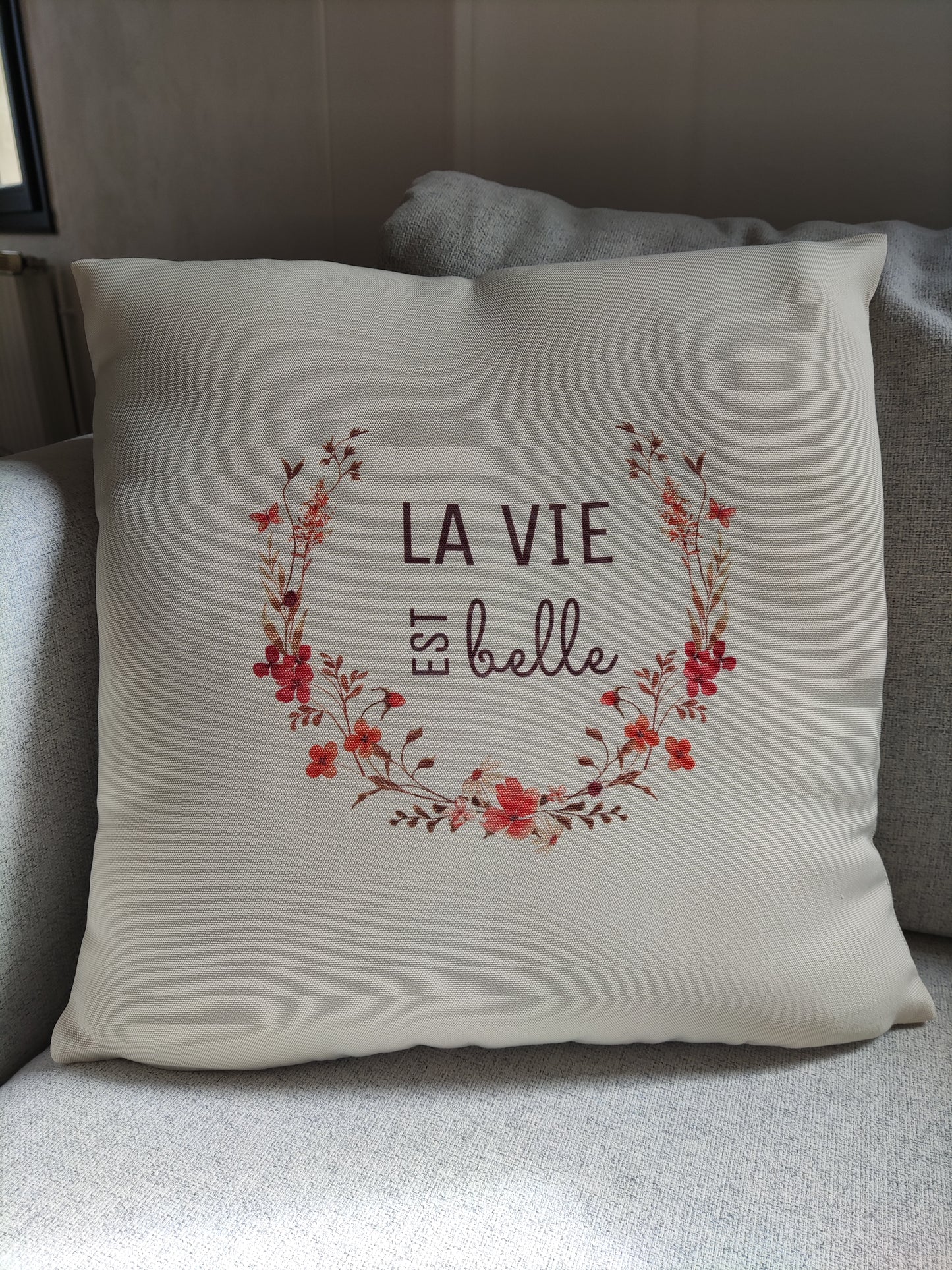 Housse de Coussin - La vie est belle